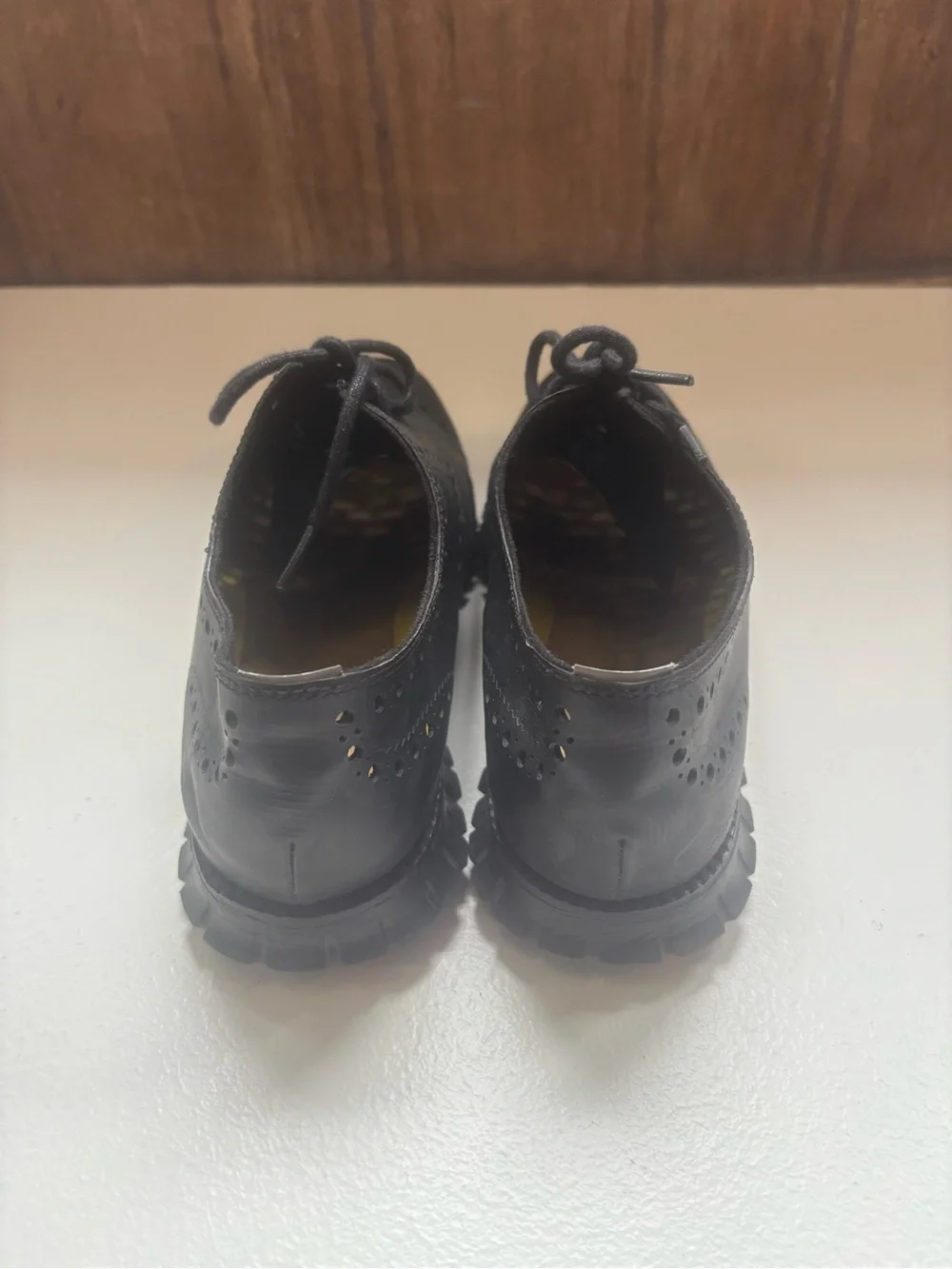 Cole Haan Mens Zerogrand Black Wing Tips No Stitch Size 8 W